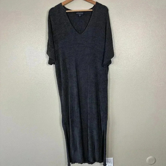 Barefoot Dreams CozyChic Ultra Lite® Caftan Knit Dress Carbon Gray One Size - Picture 3 of 8
